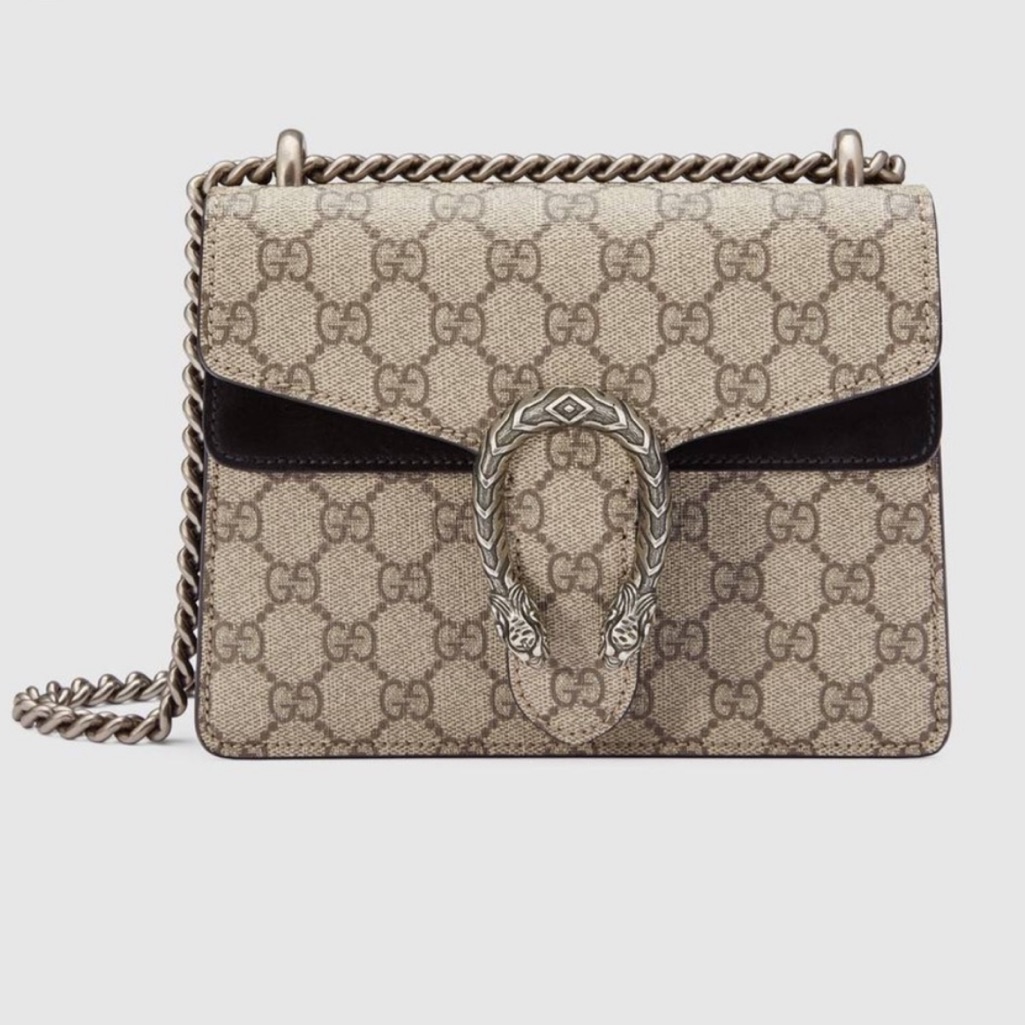 Gucci Dionysus Gg Supreme Mini Crossbody Bag - Black